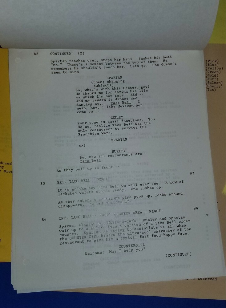 DEMOLITION MAN 1993 original script revisions SYLVESTER STALLONE SNIPES BULLOCK