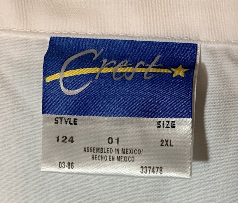 Crest Men's Basic White 42" Lab Coat Style 124 Button Front 3 Pockets Size XL