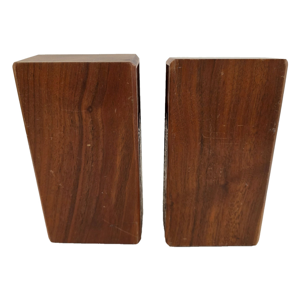 Solid Walnut Laser Engraved Ship Bookends Black Metal Base Plate Nautical Theme