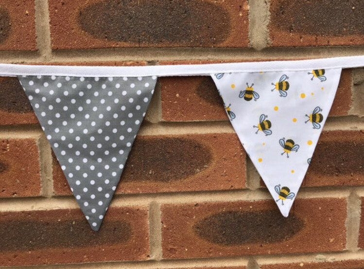Handmade Bumble Bee / Bee Bunting , Double Layer