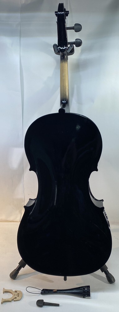 Cecilio CCO-BLACK Black 1/2 Cello NEEDS WORK READ MISSING PEGS