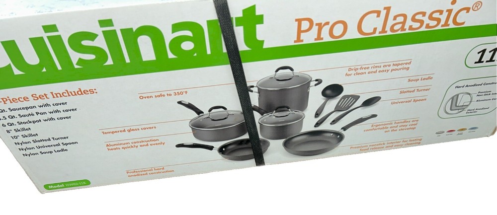 Cuisinart 11 Piece Cookware Set Hard anodized New