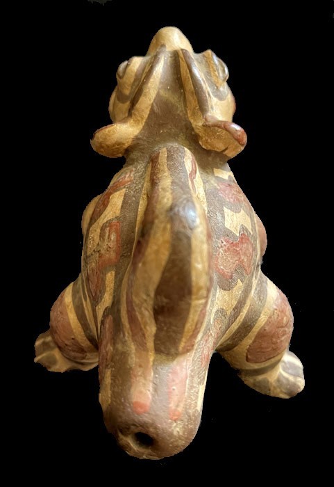 PRE-COLUMBIAN AUTHENTIC POLYCHROME PAINTED POTTERY FIGURE