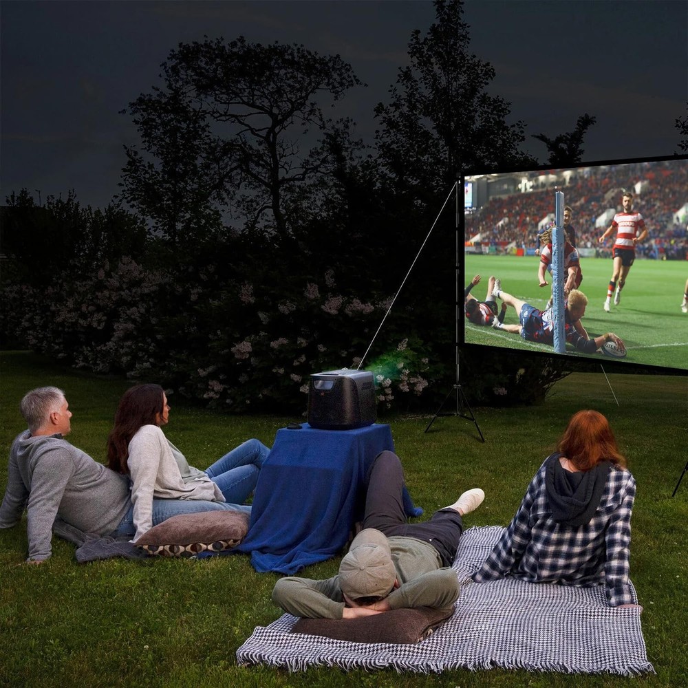 Projector Screen and Stand, 120 inch Foldable and Portable Projection Screen ...