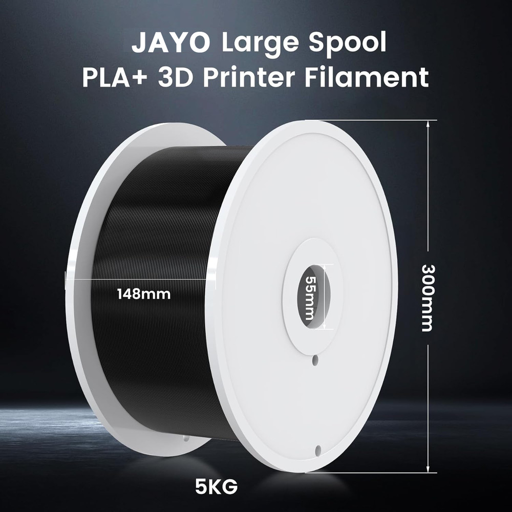 JAYO 1Roll 5KG 3D Printer Filament PLA Grey 1.75mm With Spool Large Spool