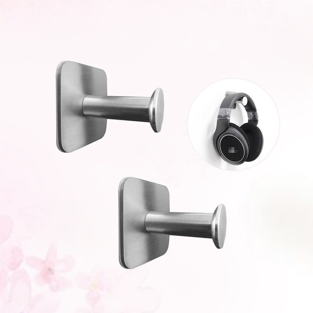 2 Pcs Sticky Hanging Hooks Extensible Headphone Stand Headset Hanger