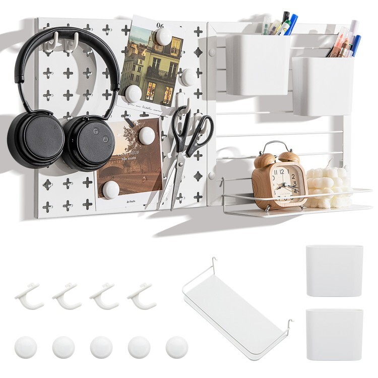 Pegboard Hooks Combination Set Storage Organizer Wall With 0.6" Thickened Panel