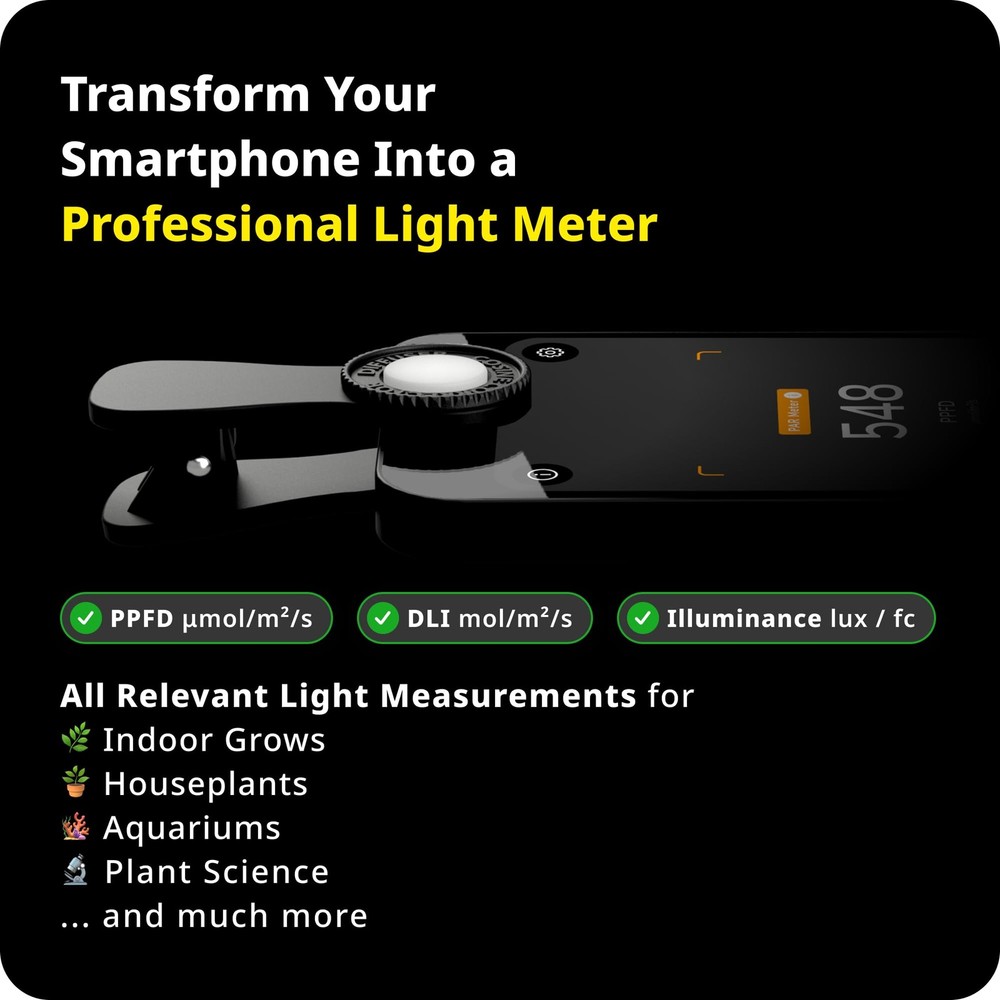 Lightray Mobile Light- and PAR Meter | Smartphone-Based PPFD, DLI,...