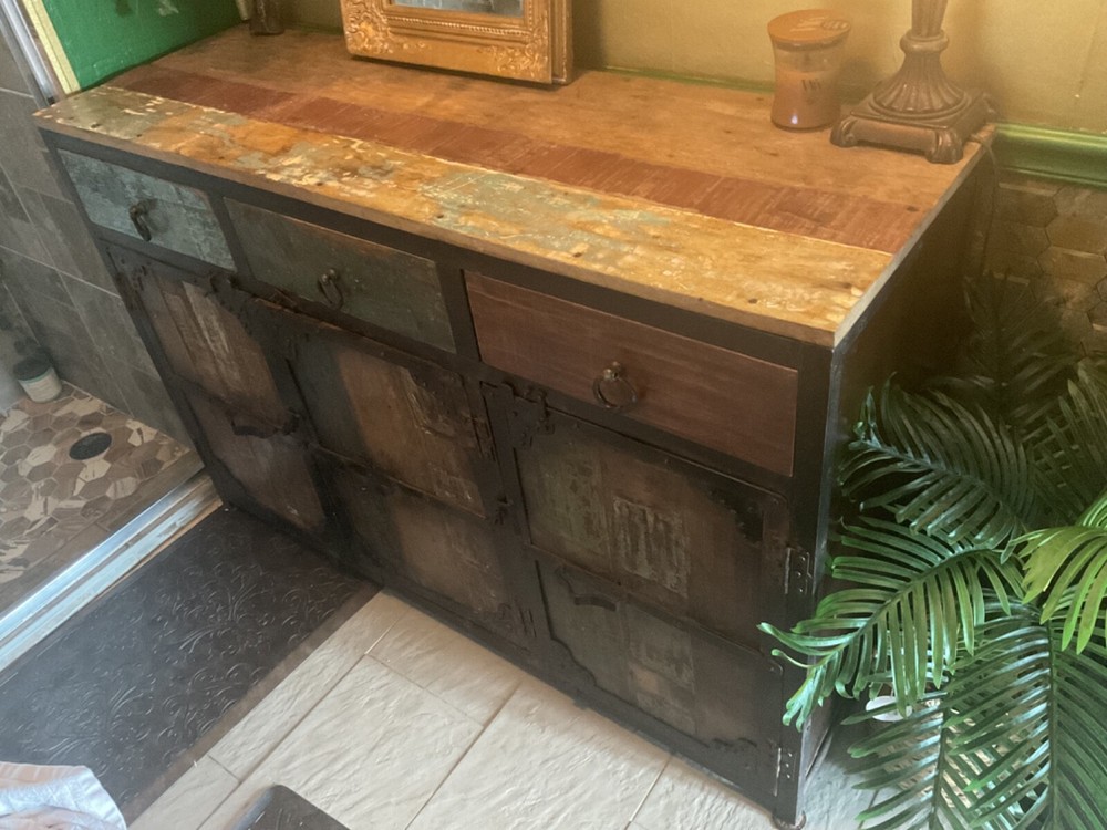 Antique Shipyard Sideboard Buffet 55” Length