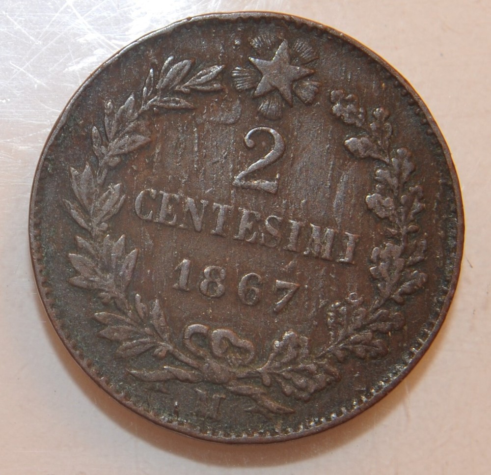 1867 Italy 2 Centesimi   -