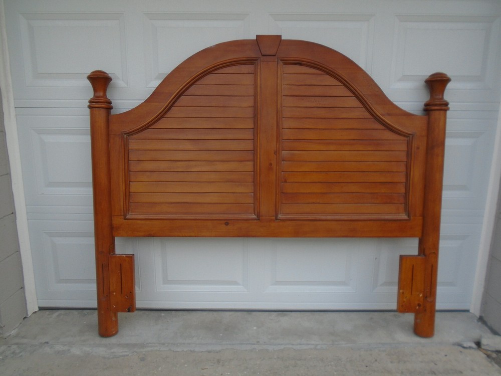 Shutter QUEEN Size Headboard Louver Regency Modern Tropical East Indies Beach