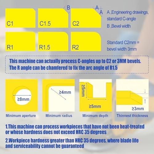Handheld Pneumatic Chamfering Tool - Mini Air-Powered Beveling Machine, 45° Corn