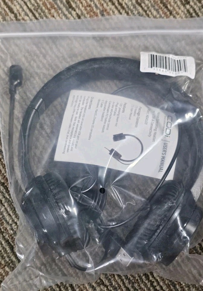 CODi Voice-Isolating USB-A Wired Headset with Boom Microphone