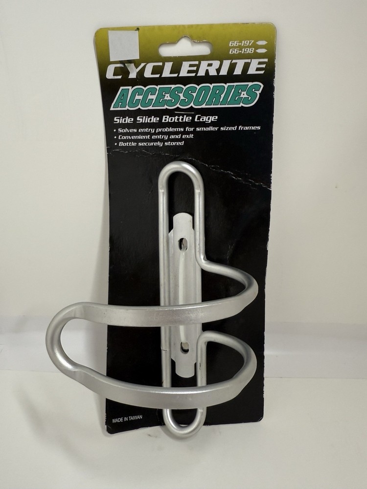 Side Slide Bottle Cage RIGHT or LEFT Side Loading Silver Bicycle Cyclerite NEW
