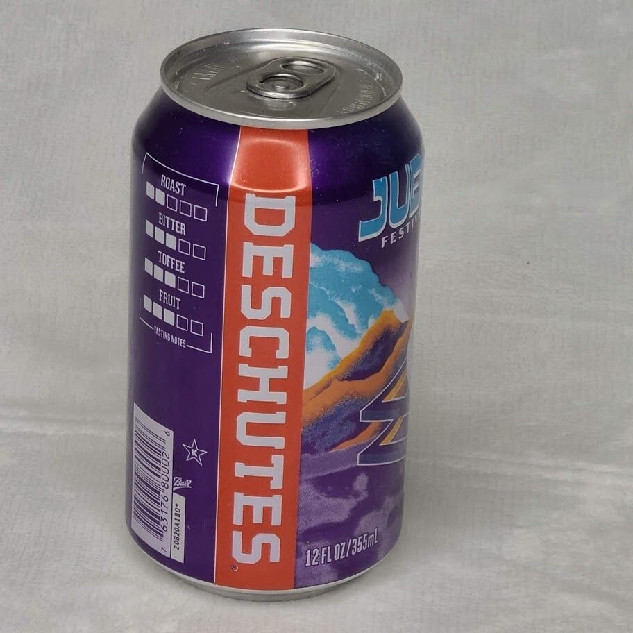 Deschutes Jubelale Winter Ale Bend OR Oregon Empty Beer Can Bottom Opened Orb