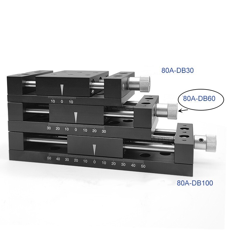 X - Axis 80A-DB60 Manual Linear Stage Translation Displacement Platform 80x60mm