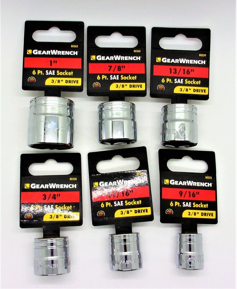GearWrench 3/8" Drive 6-Point SAE & Metric Standard Socket (Select Size)