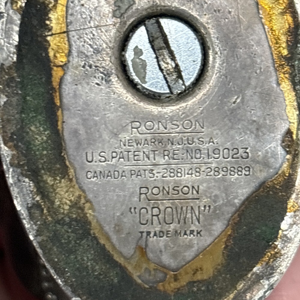 Vintage Mid Century Ronson CROWN Table Lighter Silver Plated