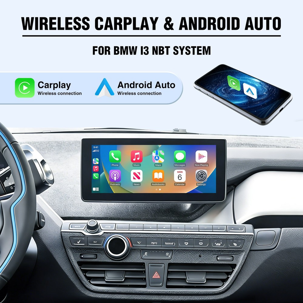 Wireless CarPlay & Android Auto Interface for BMW i3 I01 2012-2017 NBT System US