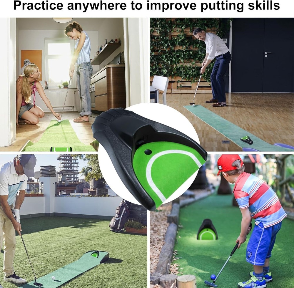 Putting Machine with Ball Return, Golf Putting Cup Golf Training Aid for Indo...