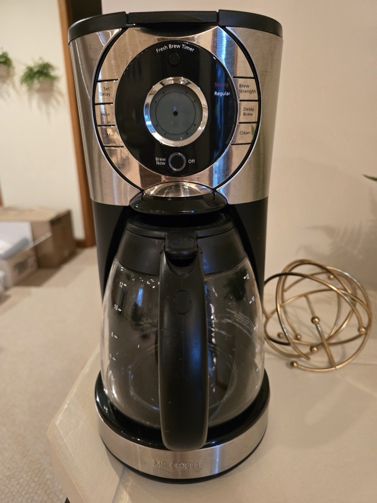 Mr. Coffee 12-Cup Programmable Automatic Coffee Maker in black & Stainless Steel