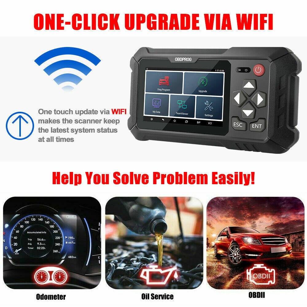 OBDPROG M500 Mileage Odometer Correction Programmer OBD2 Scan Diagnostic Tool US