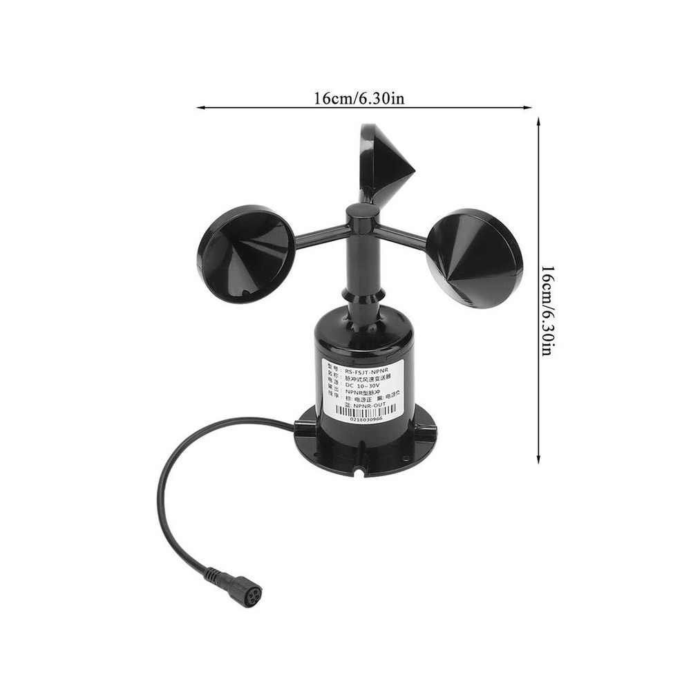 Wind Sensor 0-70m/s Environment Signal Output Pulse Type Three Cups Wind Spee...