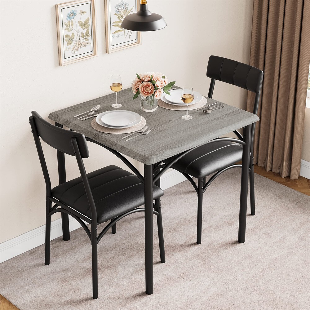 🔥Dining Table Set for 2 3-Piece Kitchen Table and Upholstered Chairs Apartment