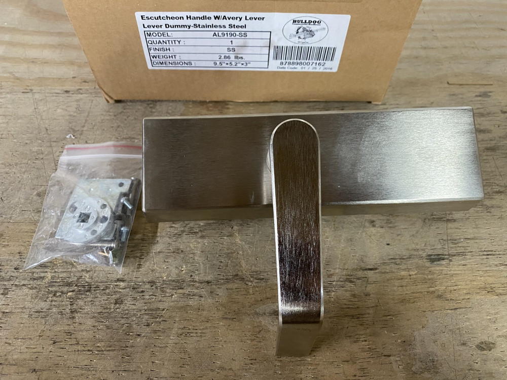 Copper Creek AL9190SS Dummy Exit Trim w Rectangular Rose & Avery Lever *READ*