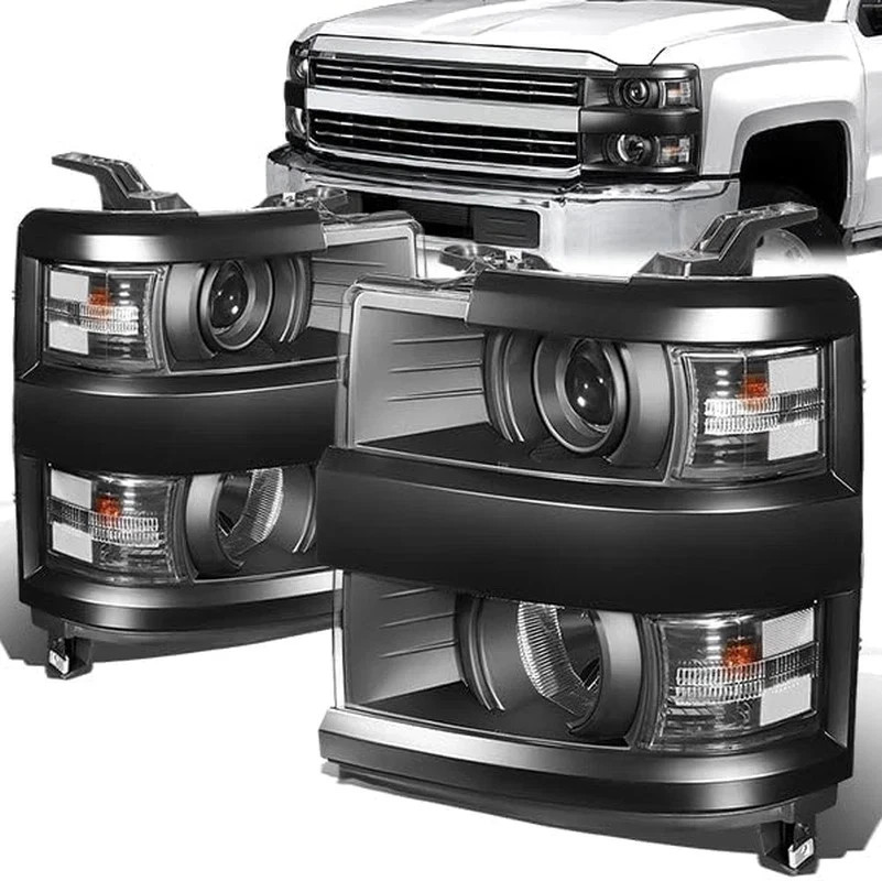 Projector Headlight Assembly Compatible with Chevy Silverado 2500 3500 HD 2015-2