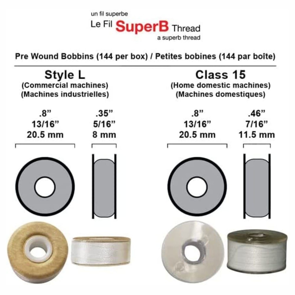 Superpunch 60S/2 Polyester Pre-Wound Bobbins Thread, Class 15 A, Superb White...