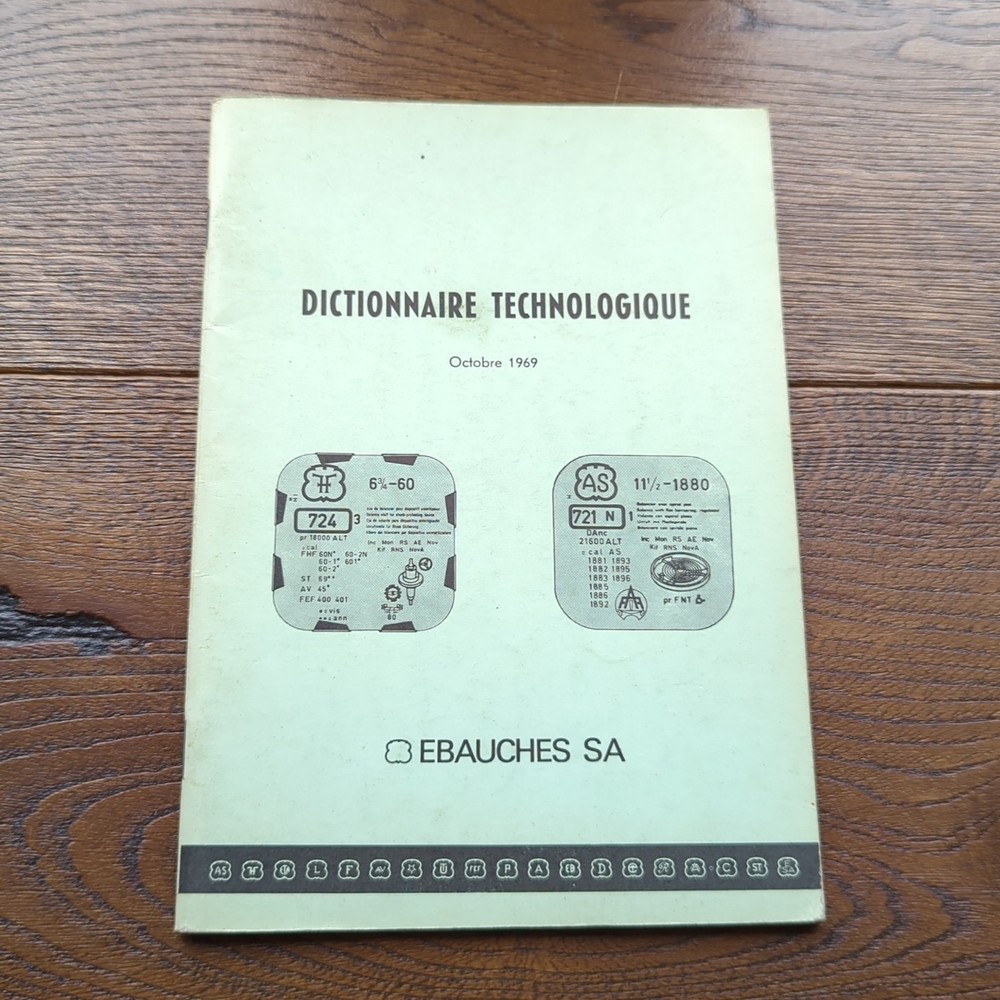 Dictionnaire Technologique Ebauches SA Part Number & Name Reference Guide Book