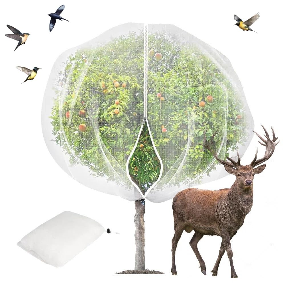 Fruit Tree Netting 1 Pack Extra-Large 15X15ft with Zipper and Drawstring