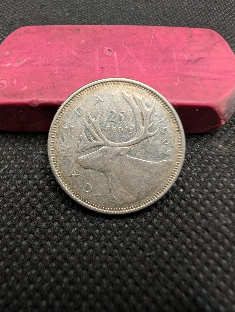 CANADA 1963  80% SILVER 25 CENTS