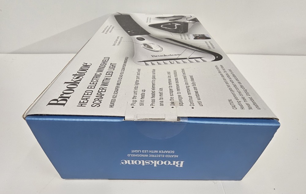 Heated Electric Windshield Scraper with LED Light, Snow Ice Melter By Brookstone