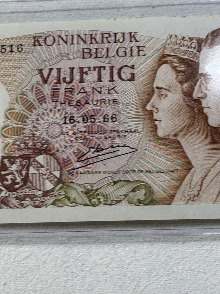 1966 Belgium 50 Francs Banknote P# 139d
