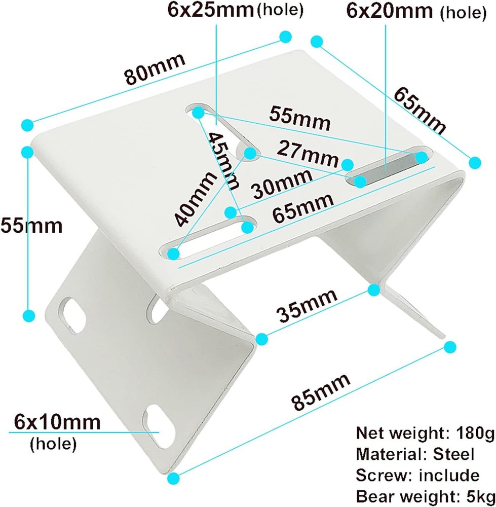 Small Size External Wall Corner Mounting Bracket For Ptz Camera 90 Degree Vertic