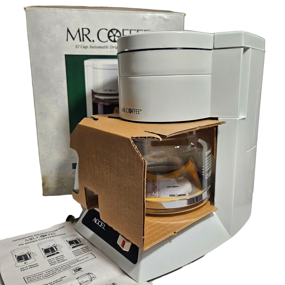 Vintage Mr Coffee Accel 12 Cup Automatic Drip Coffe Maker, White PR16