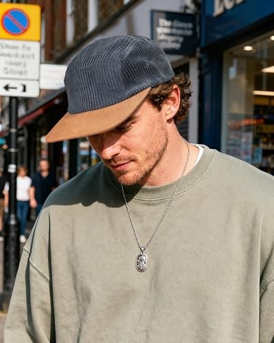Classic Corduroy 5 Panel Caps Flat Brim Baseball Cap One Size D5ph05-gray