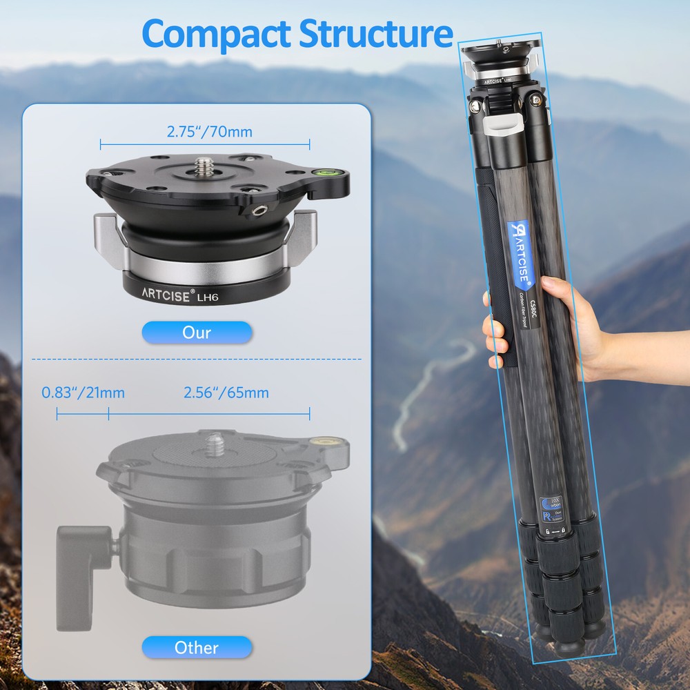ARTCISE 70mm Panoramic Leveling Base Tripod Head W/ Butterfly Handle 44 lbs