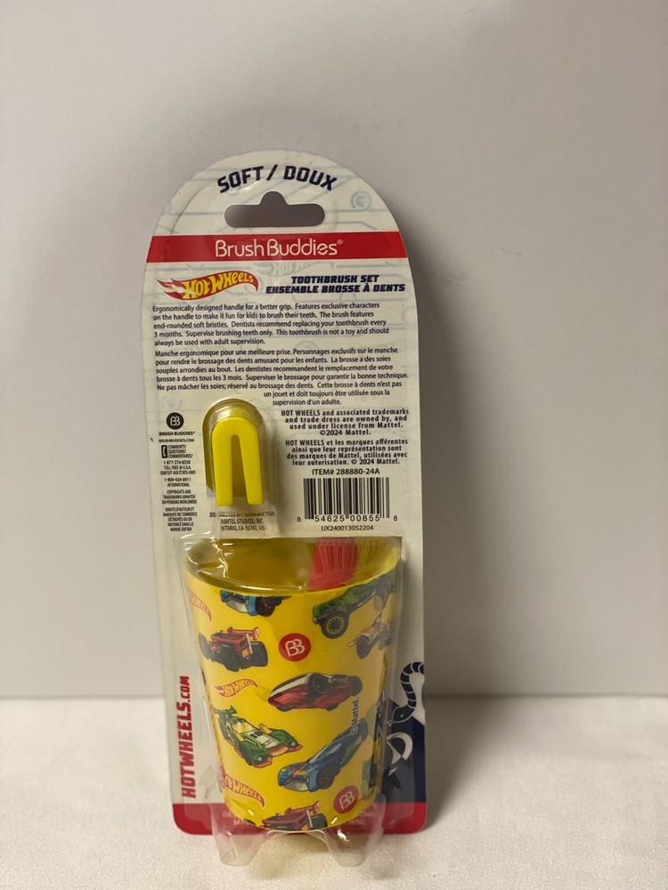 Brush Buddies Hot Wheels Toothbrush Set New