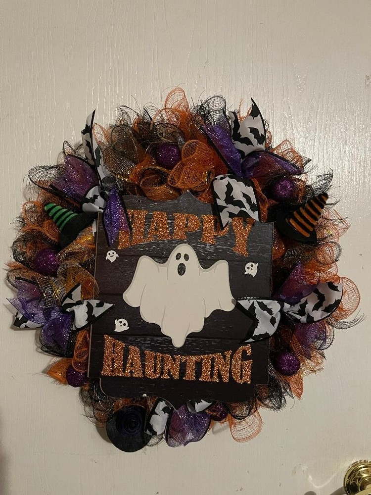 Handmade Wreath - Happy Haunting/Halloween
