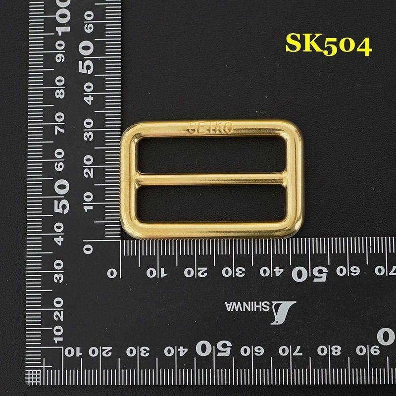 2X Solid Brass Rectangle Buckle Slider Bar Strap Luggage Accessor Leathercraft