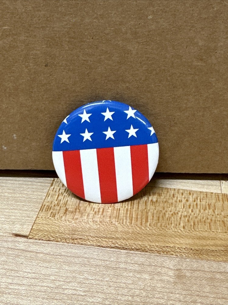 STARS AND STRIPES 2 in” ROUND pinback button. Box 137