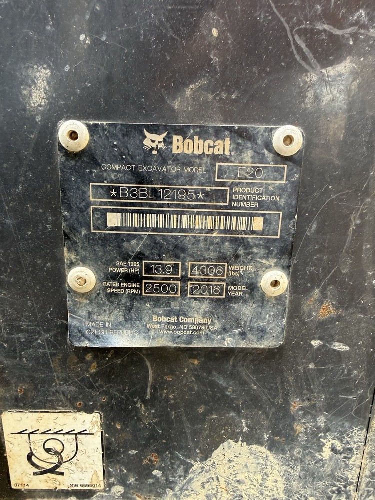 E-20 Bobcat Excavator 2016