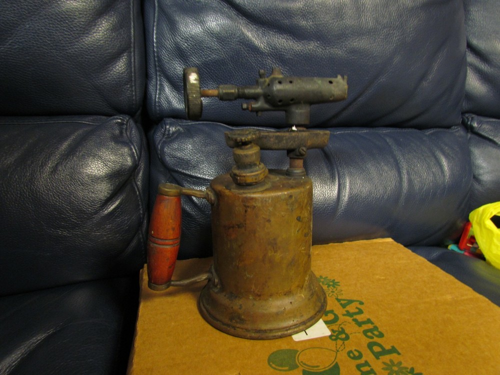 Vintage Antique Turner Brass Soder Torch Gas Blow Torch (1)