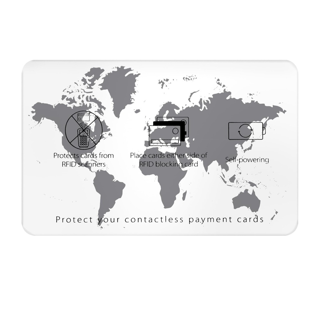 SaiTech IT 5 Pack RFID Blocking Card NFC Contactless 5pk-White, White