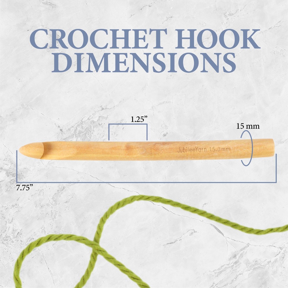 JubileeYarn 15pc Bamboo Crochet Hook Set