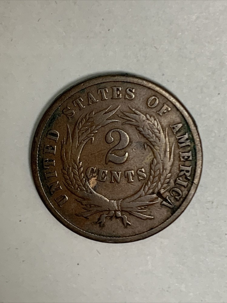 1865 Copper Philadelphia Mint Two Cent Coin
