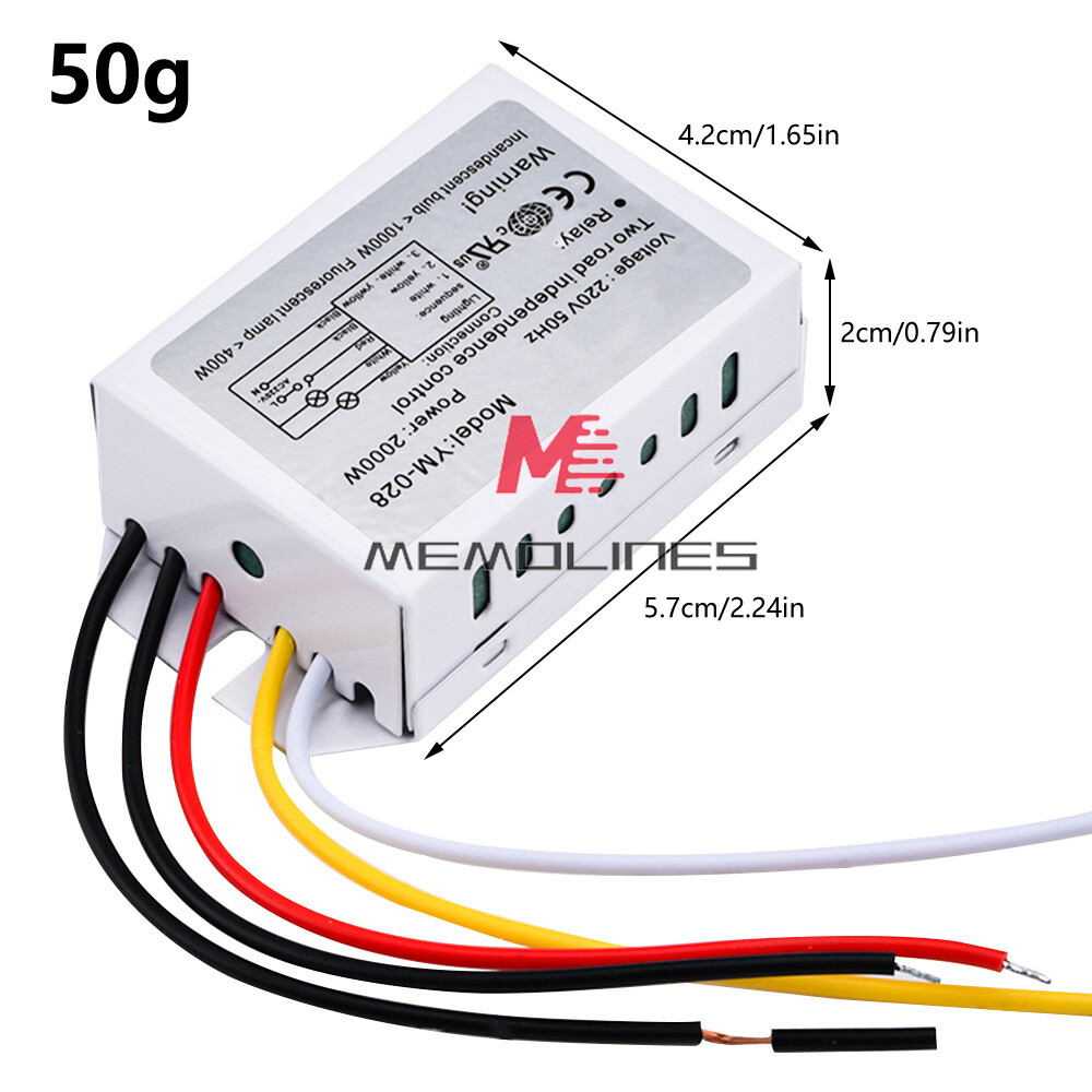 220V 2Way 3-Section 1000W Section Switch for Ceiling Light Independence Control